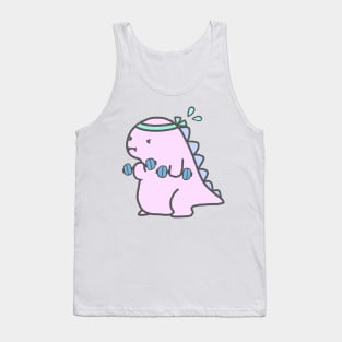 Kawaii Pink Chubby Dinosaur Workout Tank Top